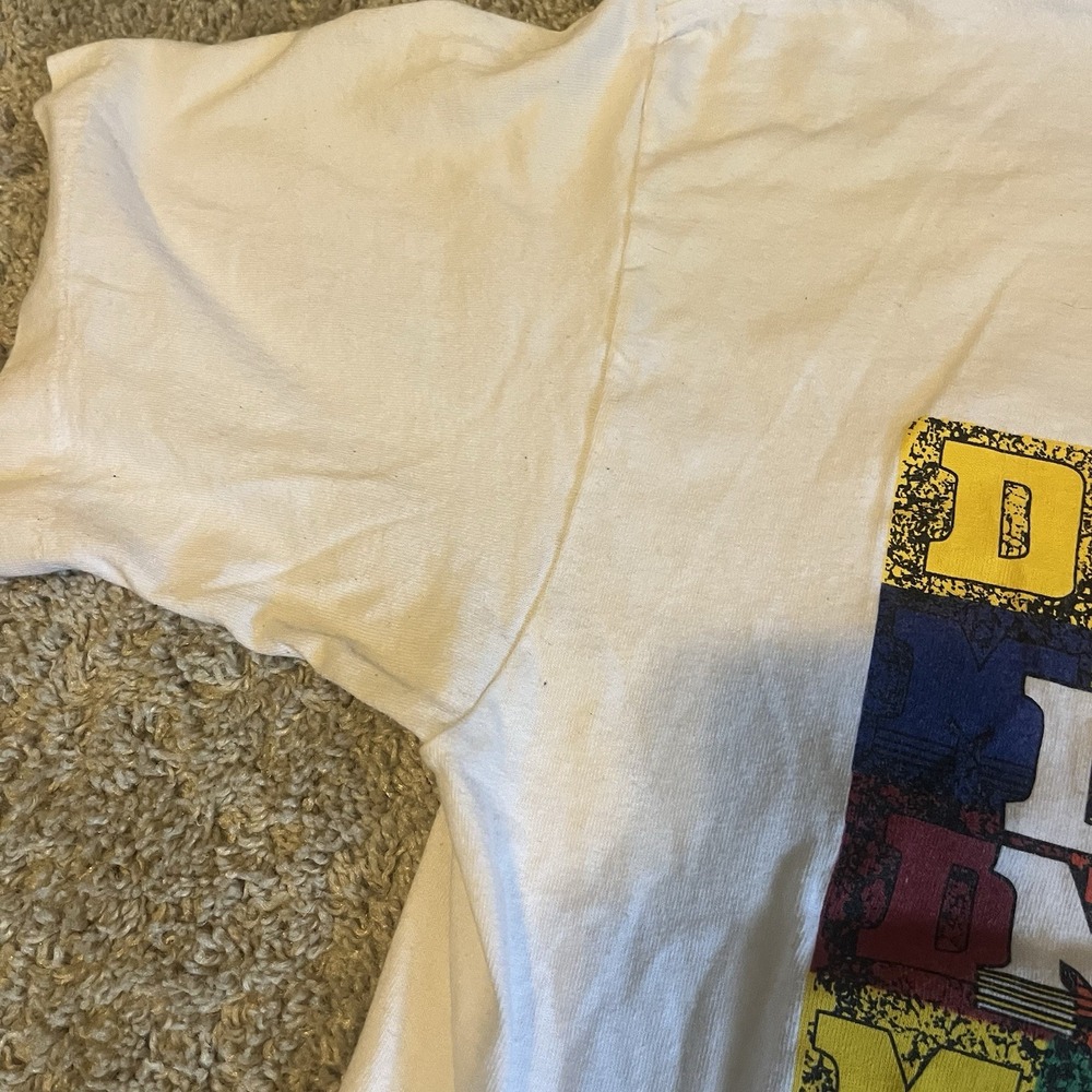 Vintage 90s Doc Martin Logo T Shirt Rainbow Graphic Men's Large USA Made - Picture 11 of 11